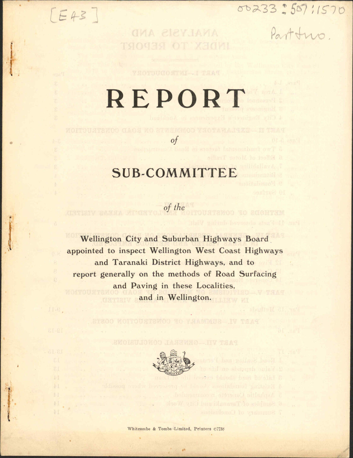 Report on visit to Taranaki - Wellington City and Suburban Highways Board of Control, Part 2