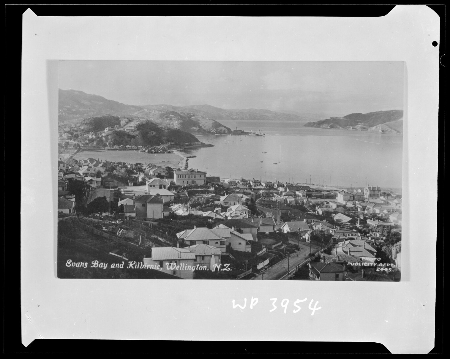 Elevated view of Kilbirnie and Evans Bay, looking towards Wellington harbour