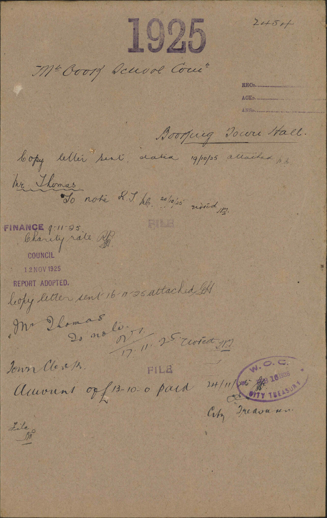 Booking Town Hall - Mount Cook Celebrations Committee