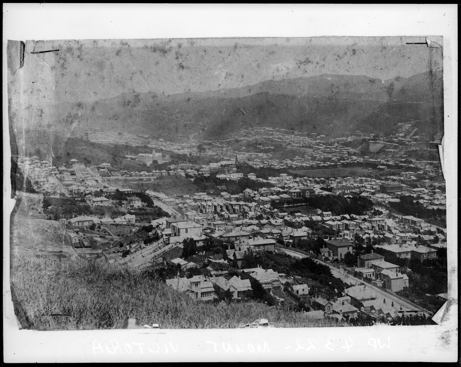 Suburbs of Te Aro / Mount Cook from lower slopes of Mount Cook