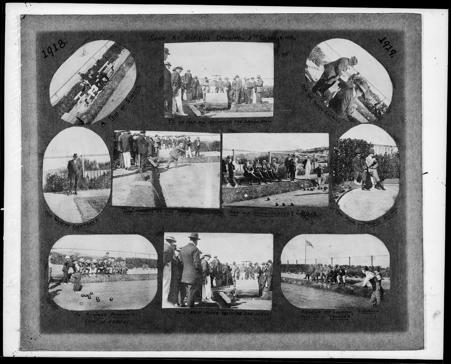 Kelburn Bowling Club, photographs at the Official Opening