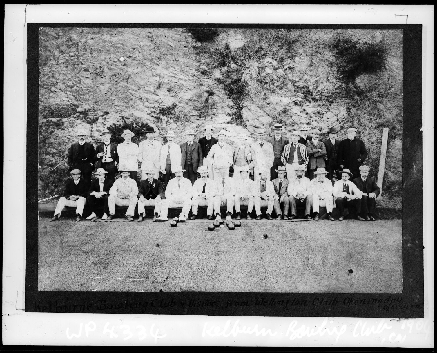 Kelburn Bowling Club and Visitors from Wellington Club, Opening Day