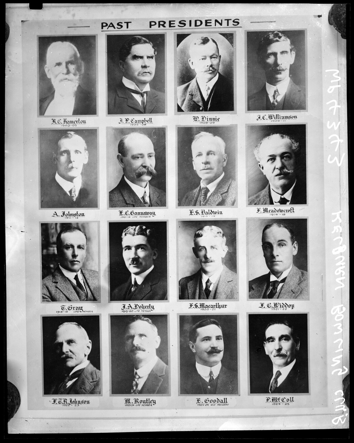 Past Presidents of Kelburn Bowling Club