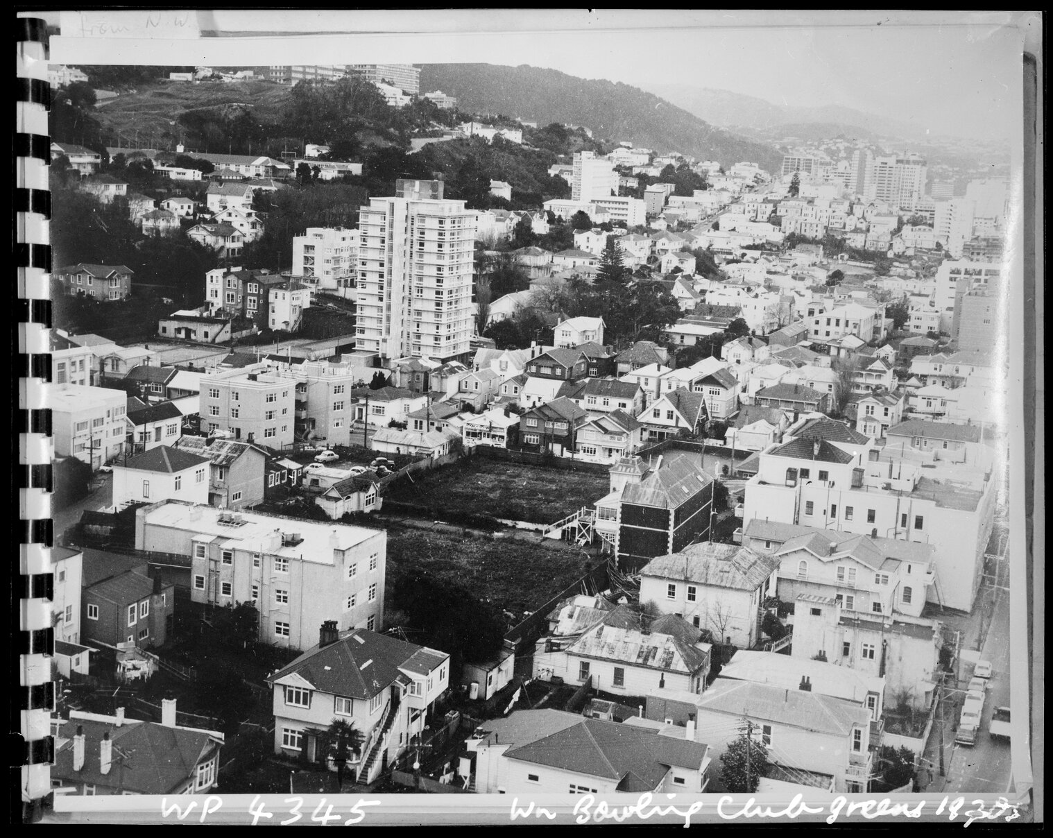 Elevated view of Aro Street Area and the Wellington Bowling Green