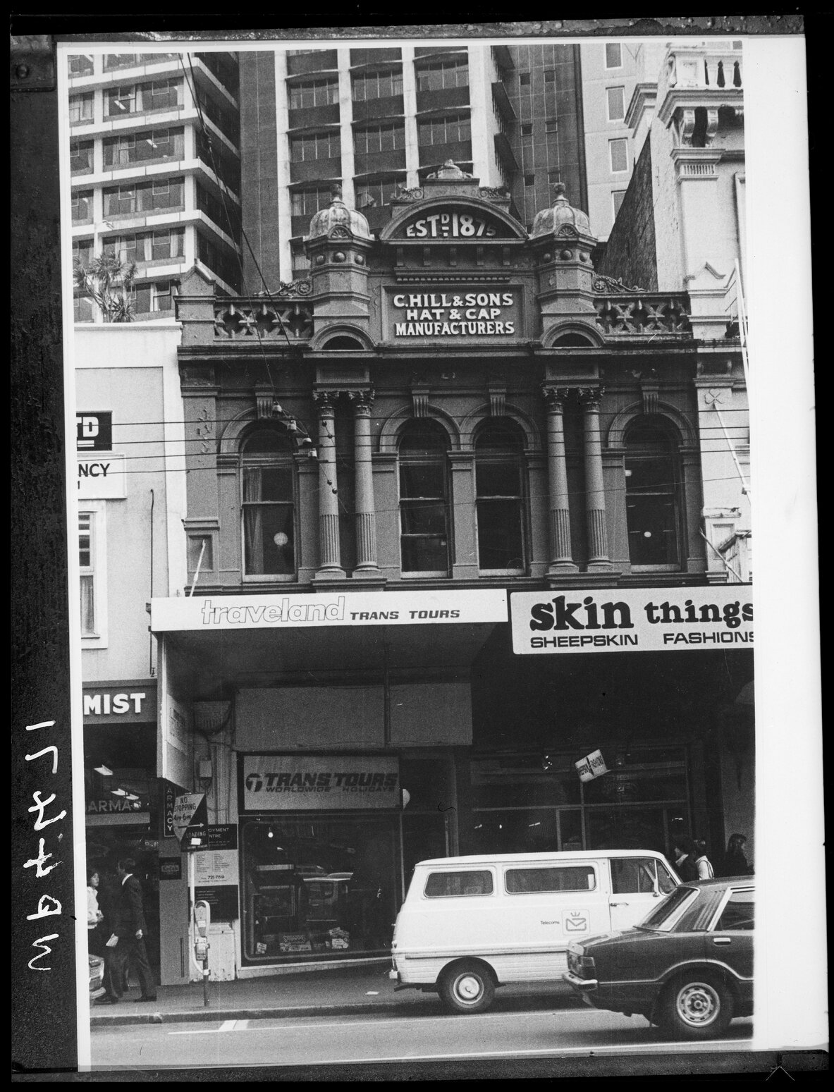 Fa&ccedil;ade of two storey concrete building, Lambton Quay