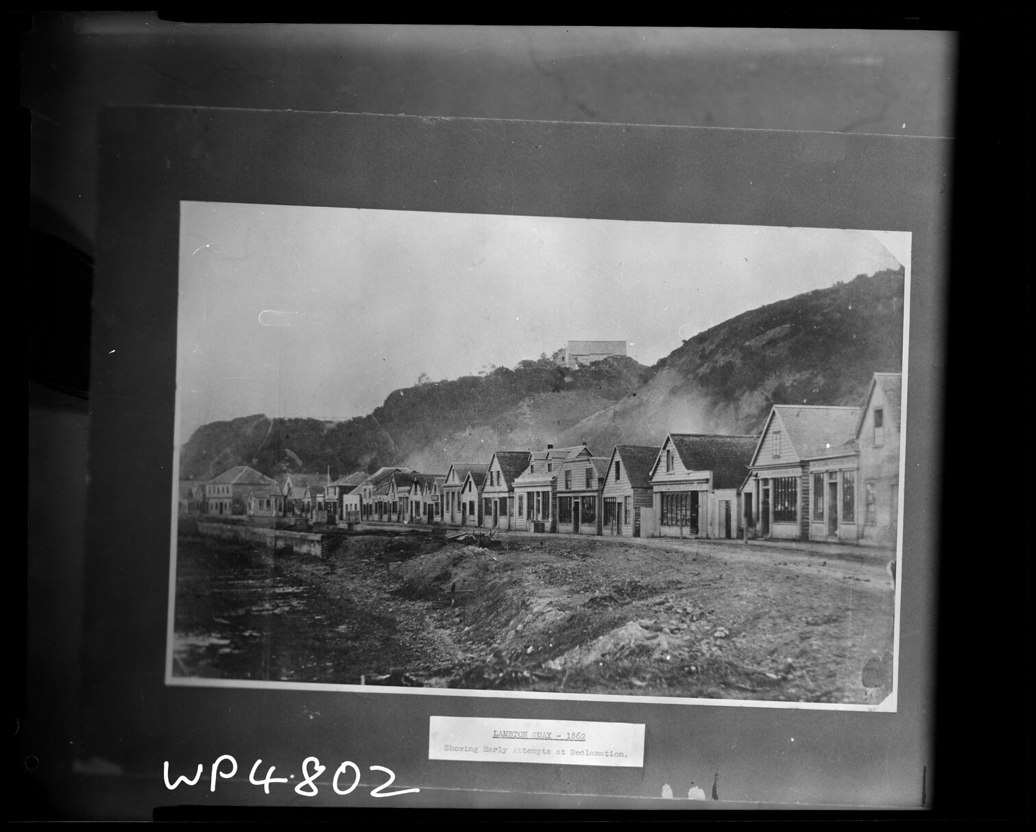 Lambton Quay, showing early attempts at reclamation