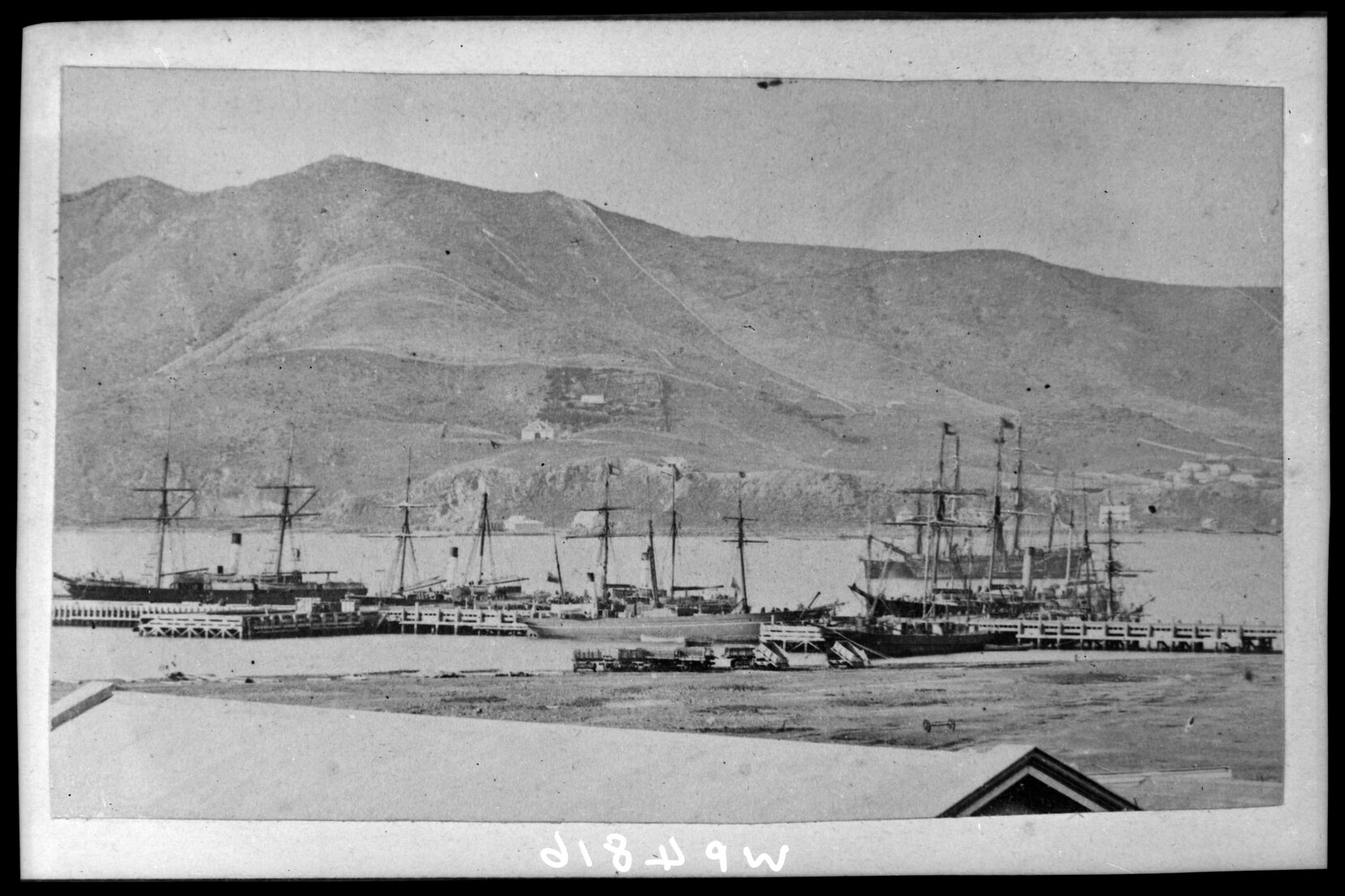 Sailing ships moored at Queens Wharf