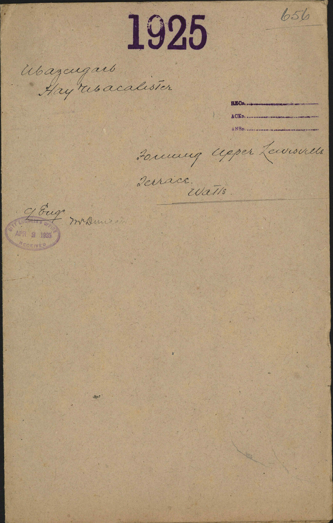 Forming Upper Lewisville Terrace, Watts - Mazengarb, Hay and Macalister
