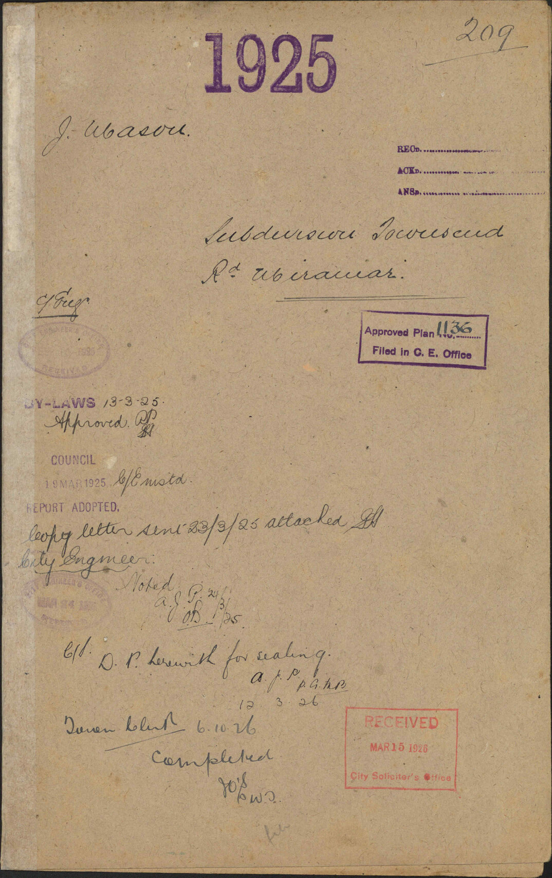 Subdivision, Townsend Road, Miramar - J Mason