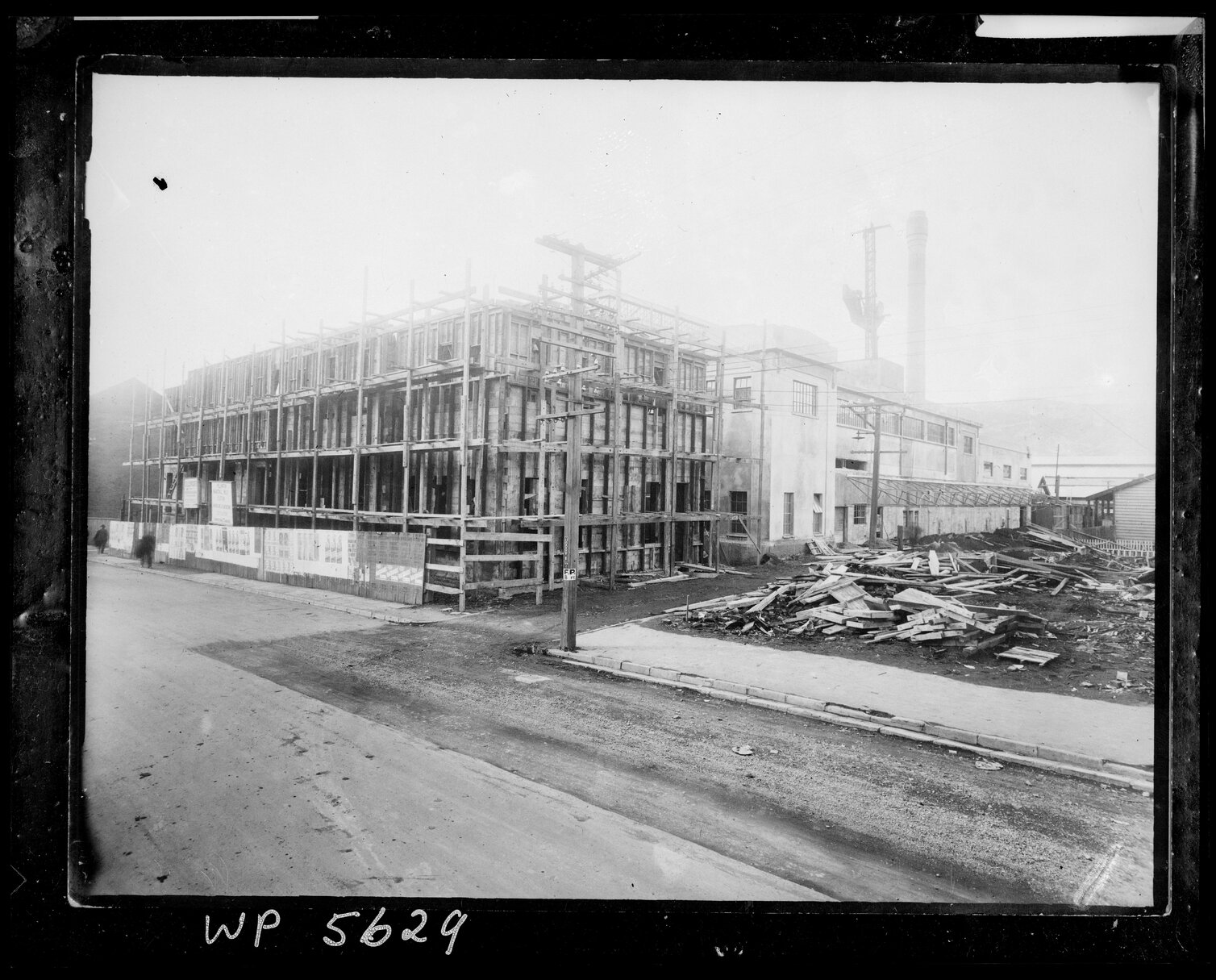 Milk Depot under construction, corner of Alma Lane and Tory Street