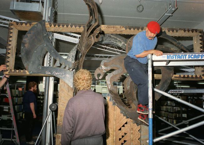 C, Installing artwork, artist