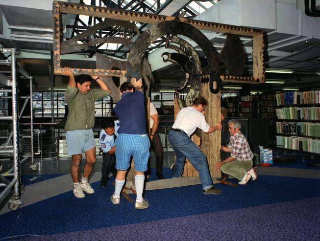 C, Installing artwork, artist