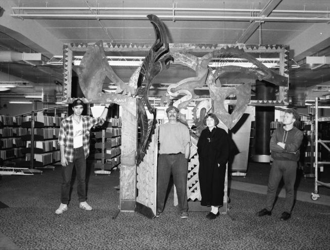 E, Installing artwork, artist