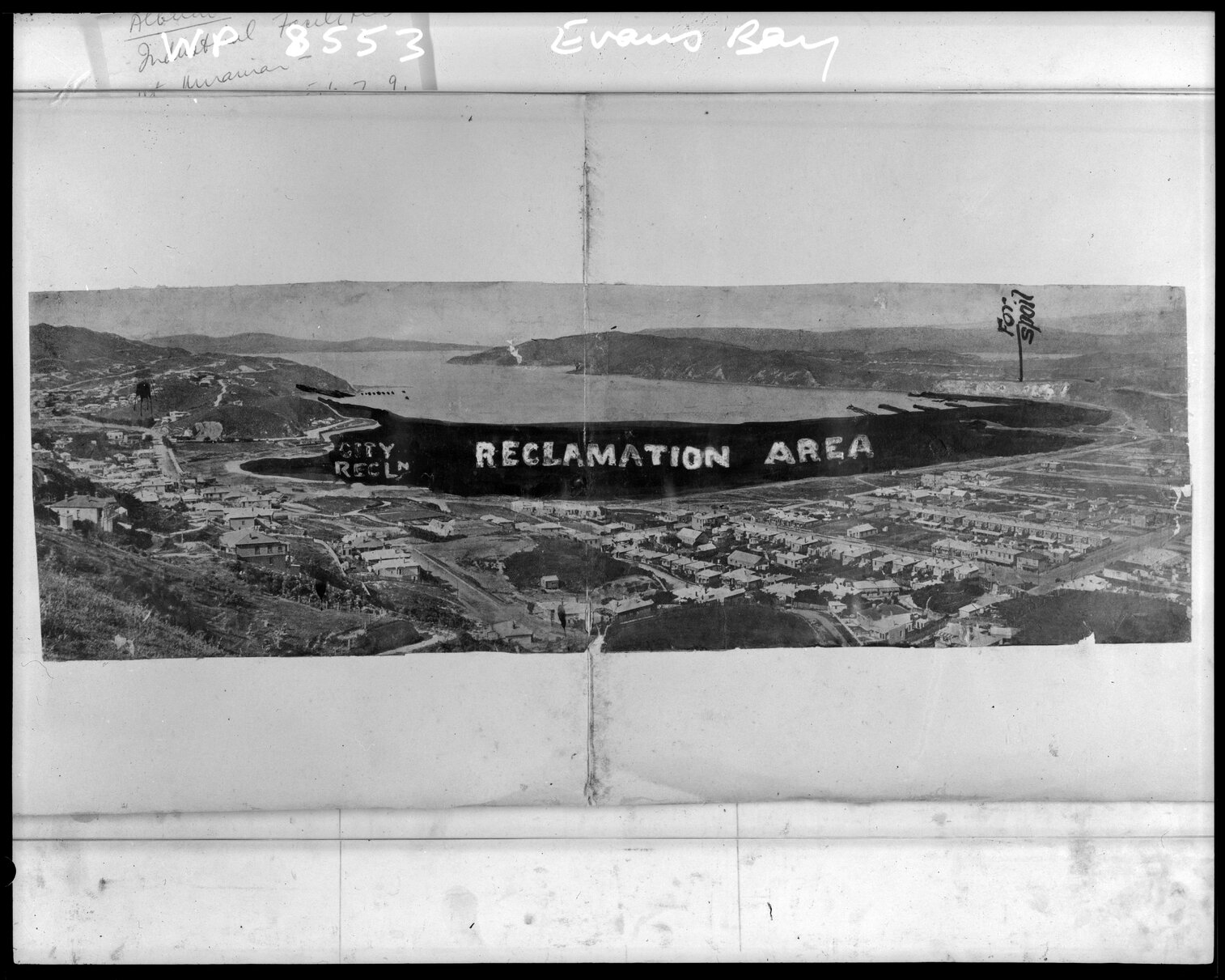 Elevated view showing proposed reclamation at Evans Bay