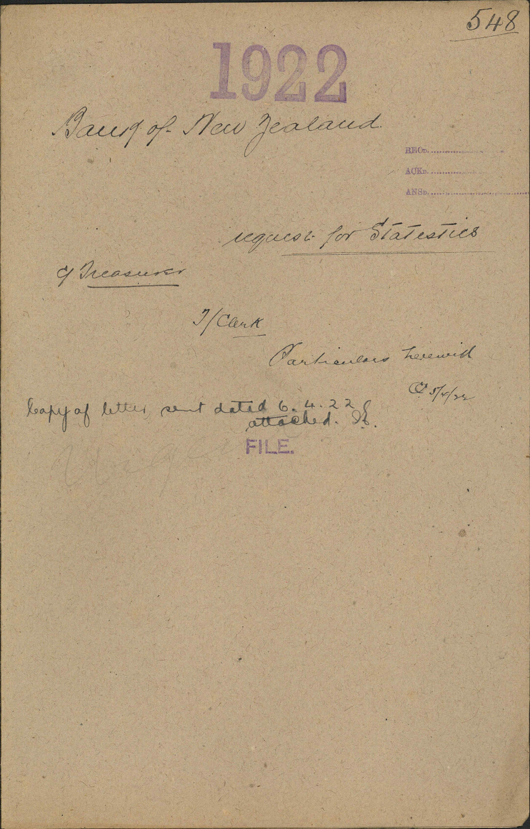 Request for statistics - Bank of New Zealand