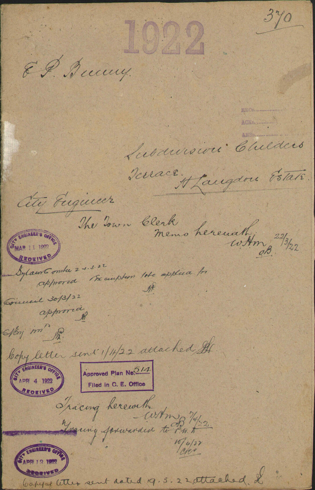 Subdivision, Childers Terrace, H Langdon Estate - E P Bunny