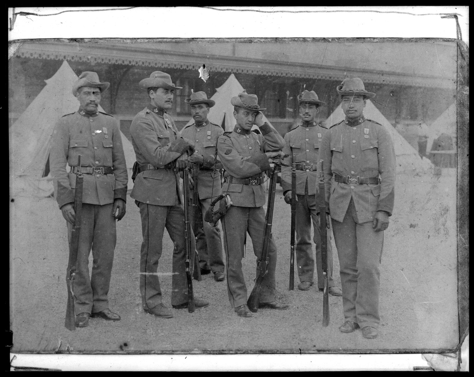 Maori Contingent , Queen Victoria's Diamond Jubilee. Photographed at Wellington before departing for London