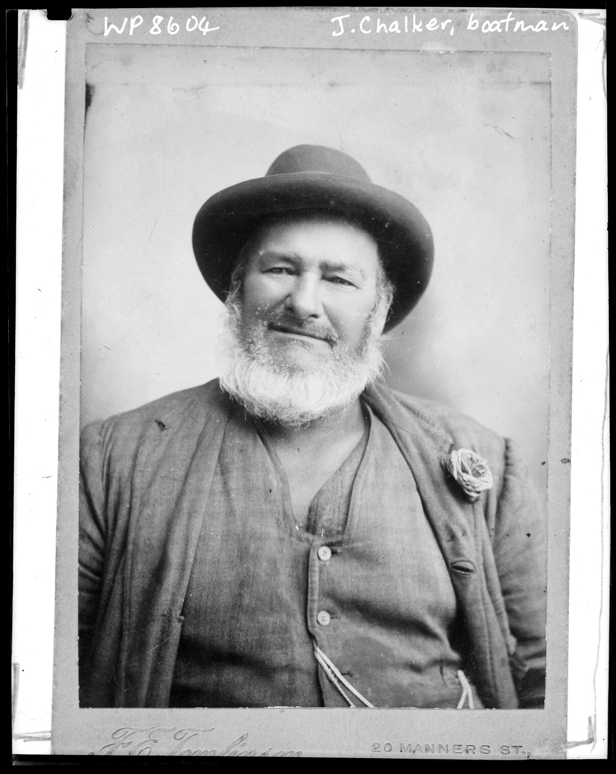 Portrait of Mr. J Calker, Boatman