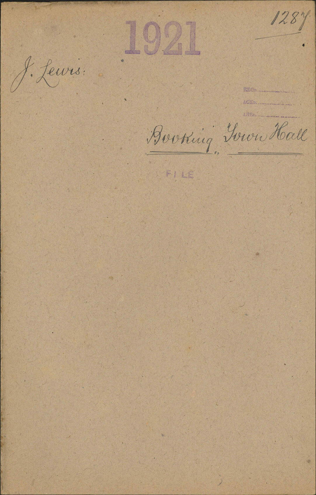 Booking town hall - J Lewis