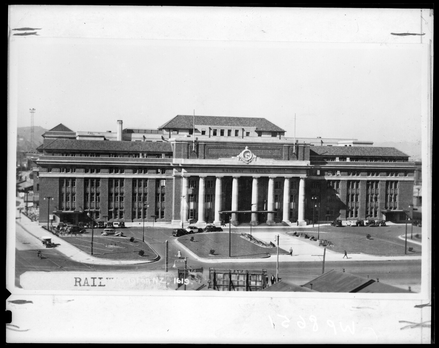 Elevated view of the Wellington Railway Station, Bunny Street frontage