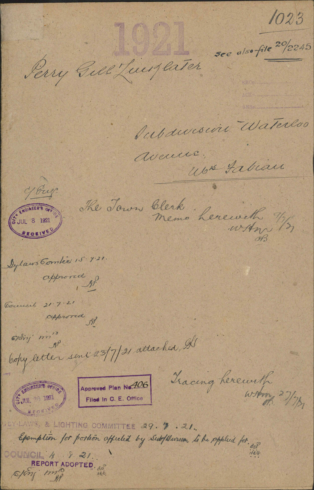 Subdivision, Waterloo Avenue, Mrs Fabian - Perry, Gill &amp; Linklater