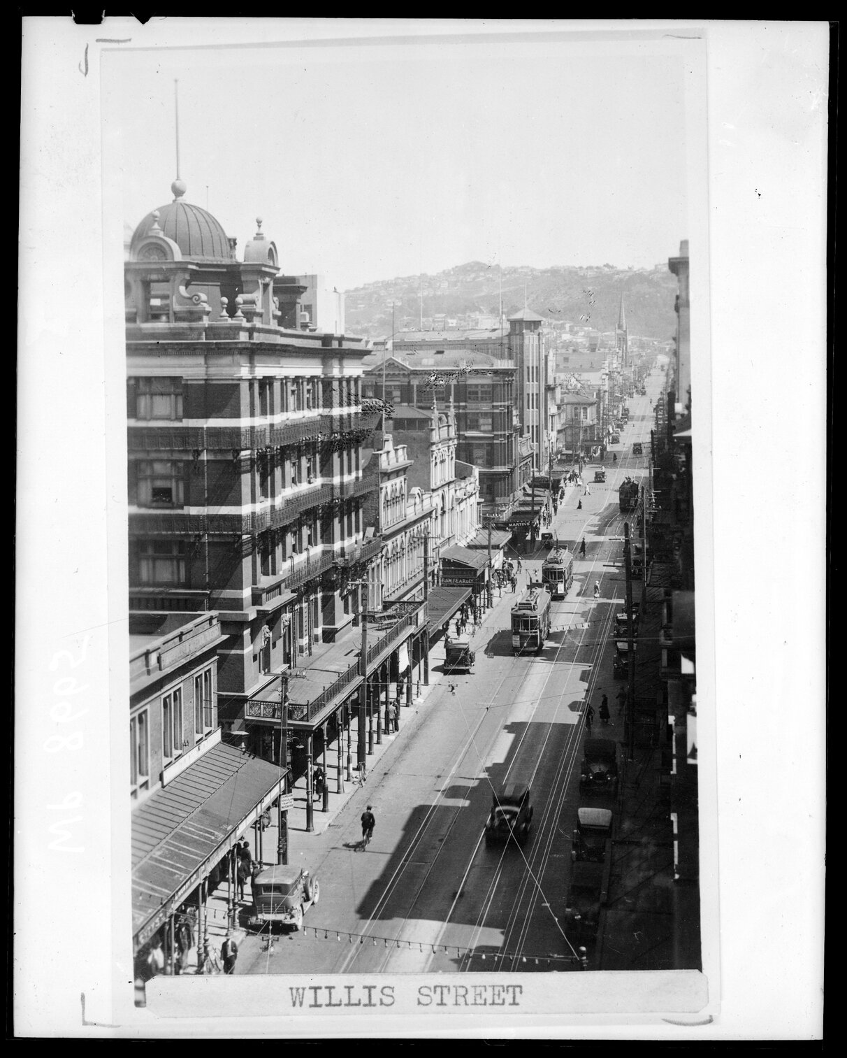 Elevated view of Willis Street (east side), looking south and Hotel Windsor, 45-53 Willis Street