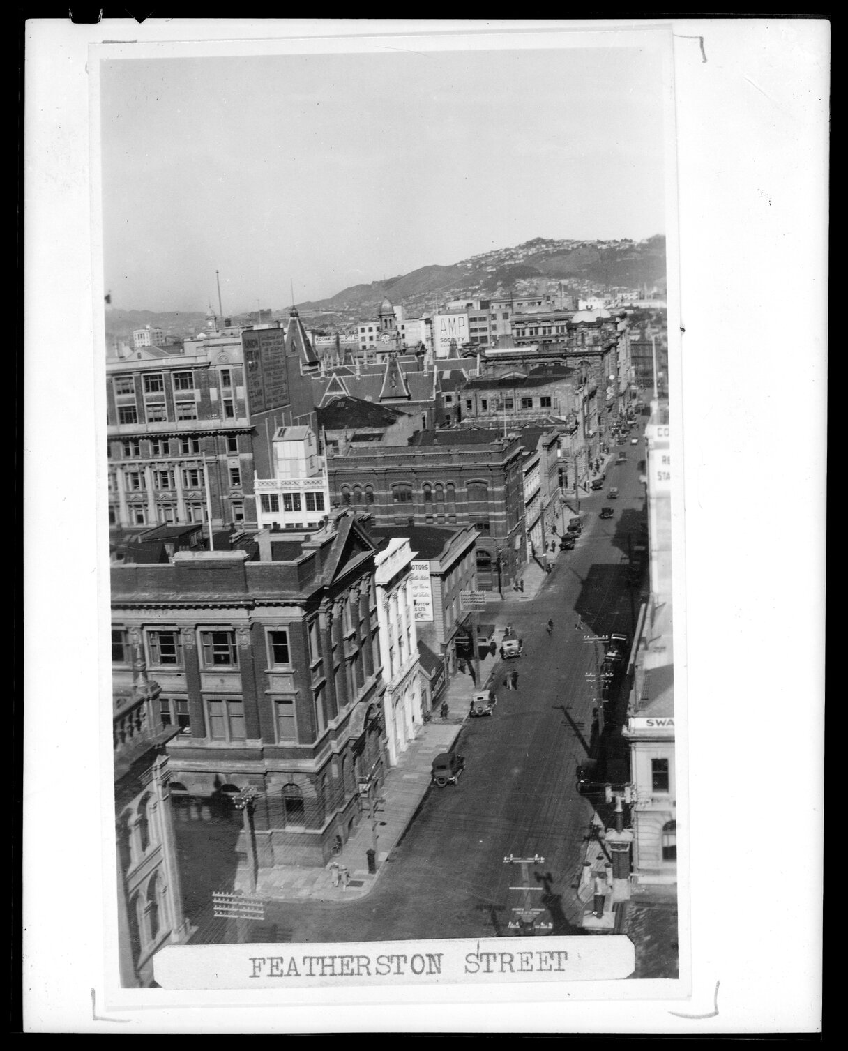 Elevated view of Featherston Street, looking south towards Lambton Quay