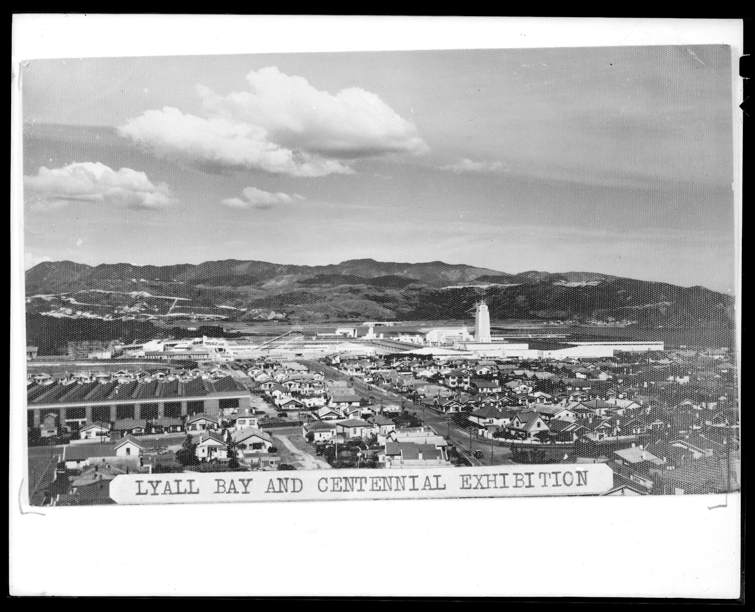 Elevated view of Lyall Bay and the Centennial Exhibition