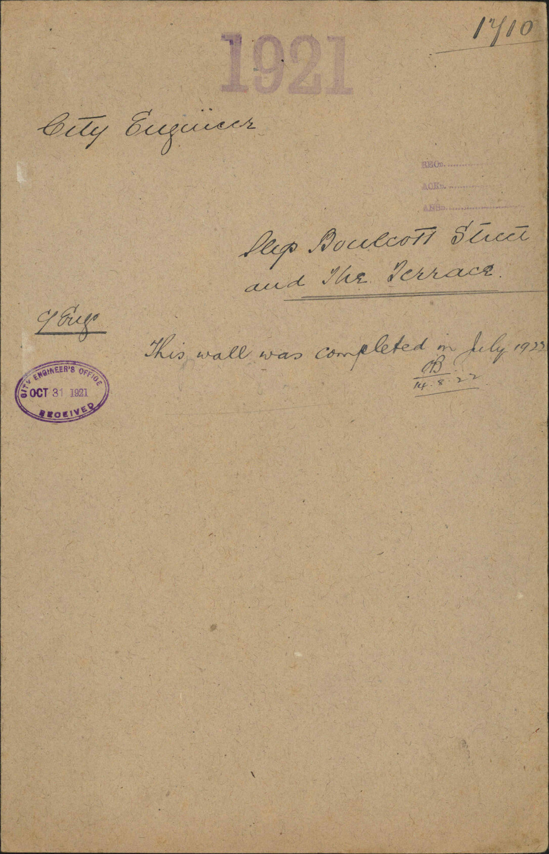 Slip Boulcott Street and The Terrace - City Engineer