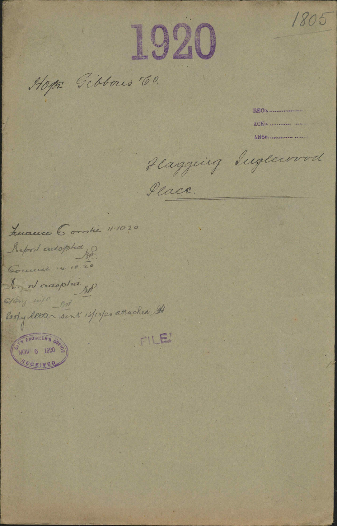 Flagging, Inglewood Place - Hope Gibbons &amp; Co