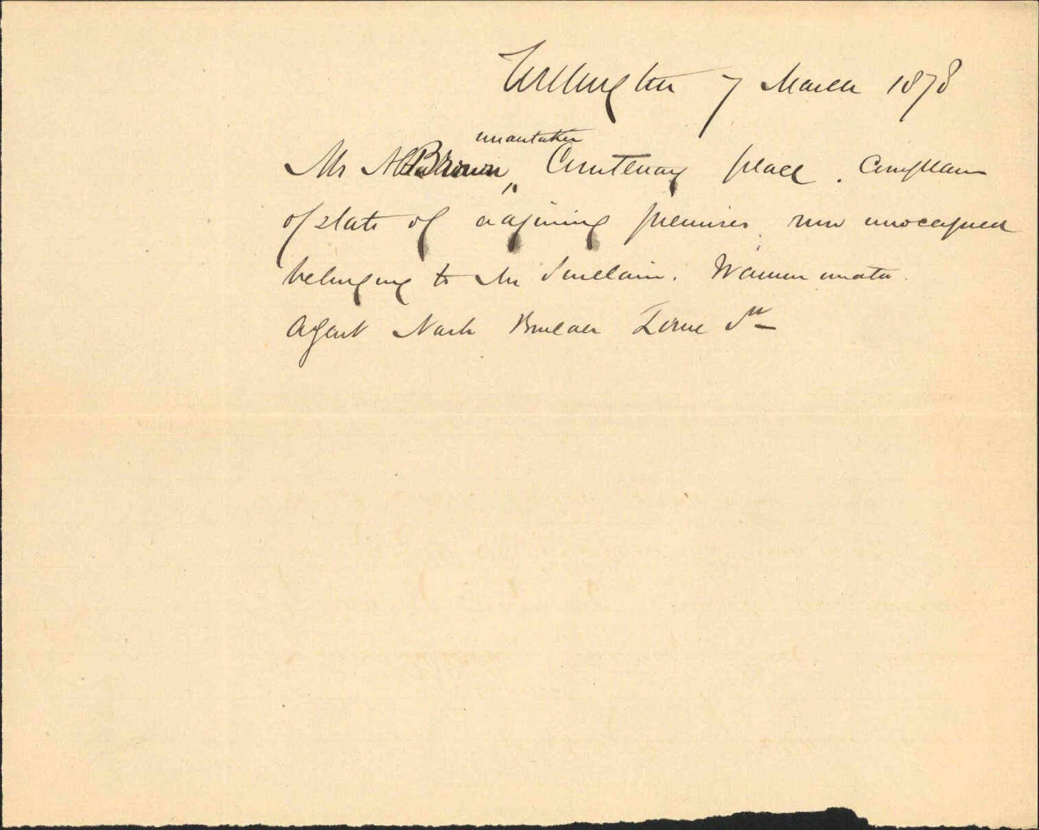 Re Acquiring premises belonging to a Jim Sullivan-City Engineer