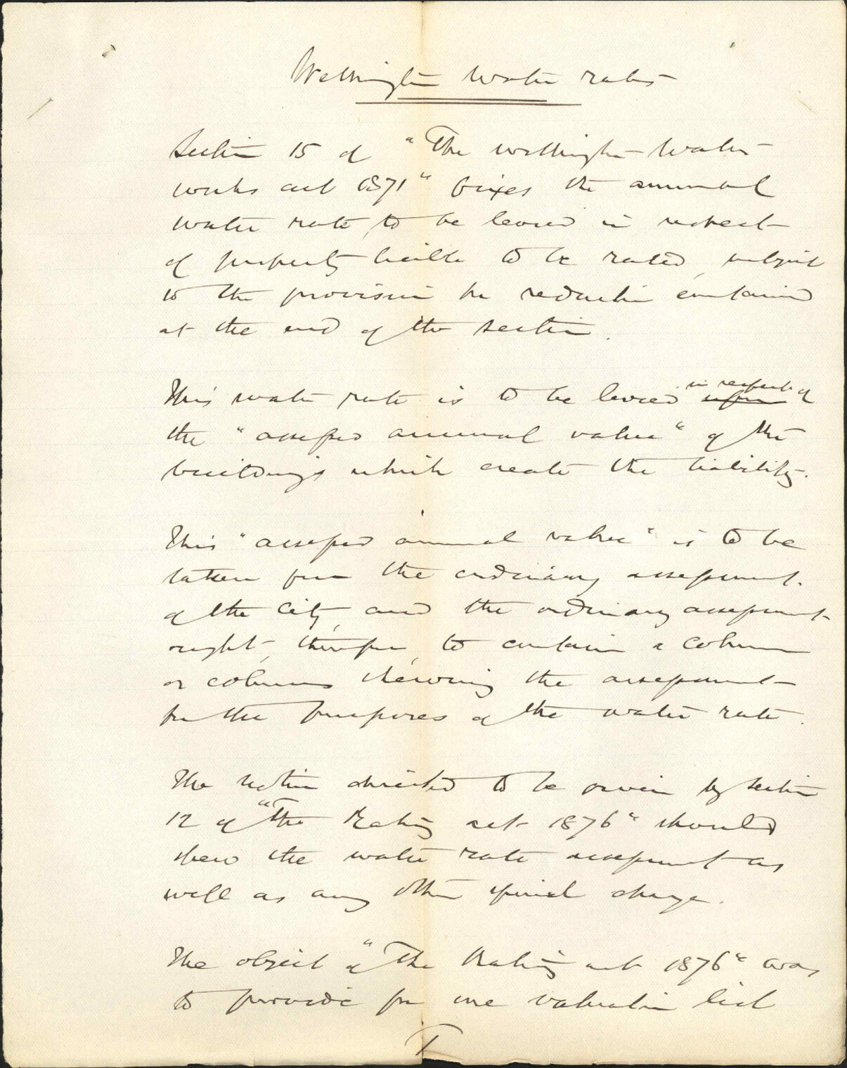 Re water rate - City Solicitor