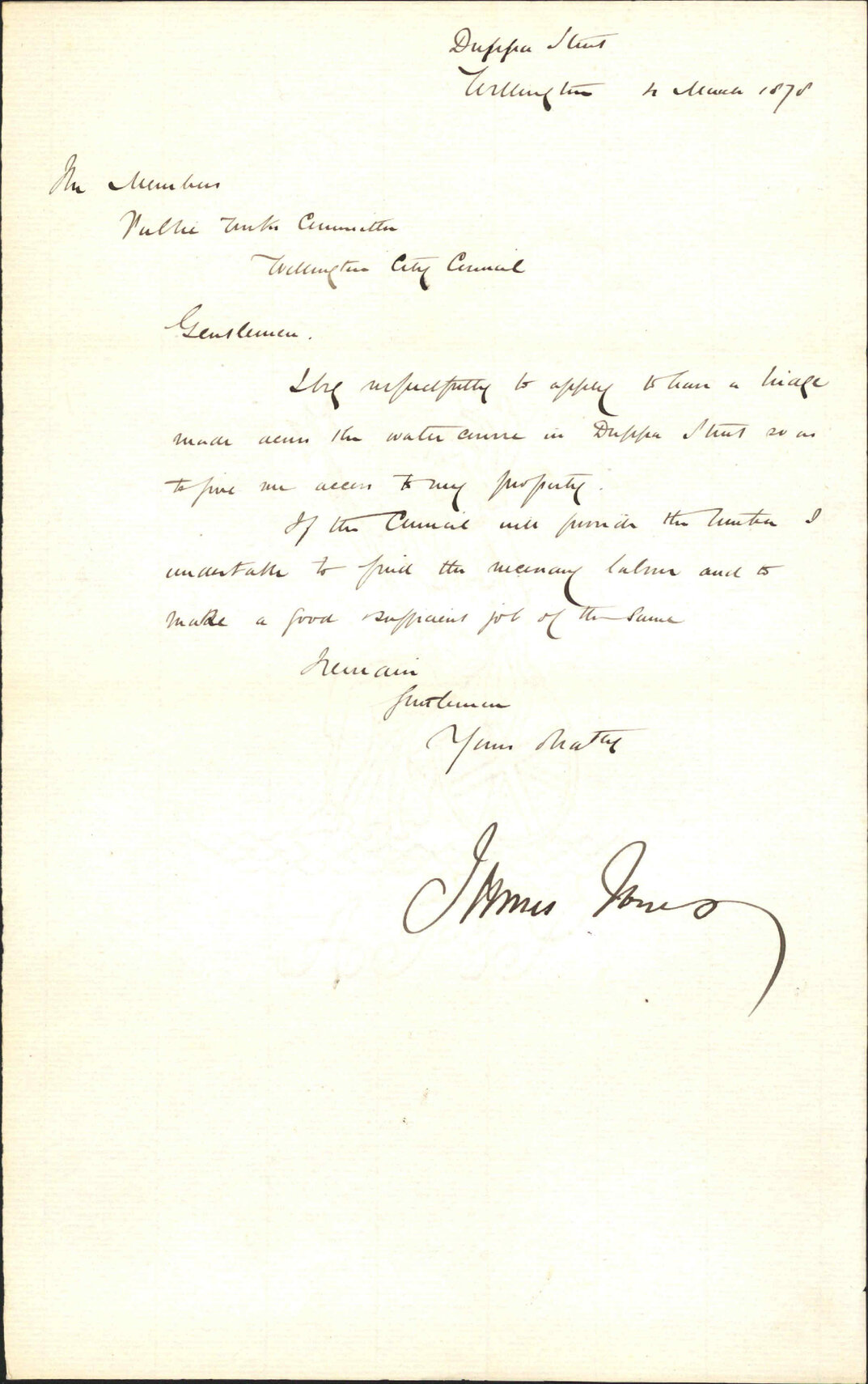 Re bridge across water course in Duppa Street - James Jones