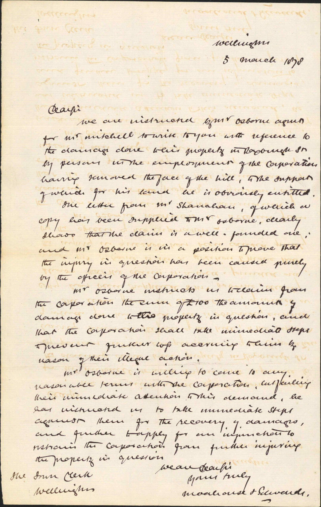 Re damage to property Roxburgh Street - Moorhouse and Edwards