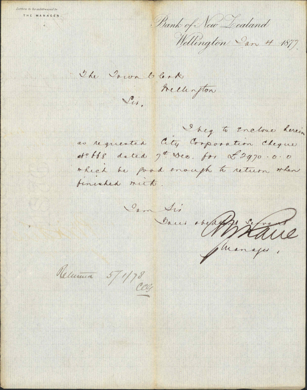 Re Wellington City Council [WCC] cheque no 668 - Bank of New Zealand [BNZ]