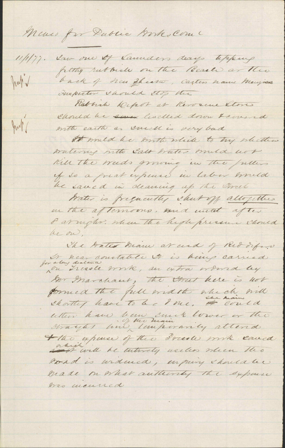 Re report - Public Works Committee