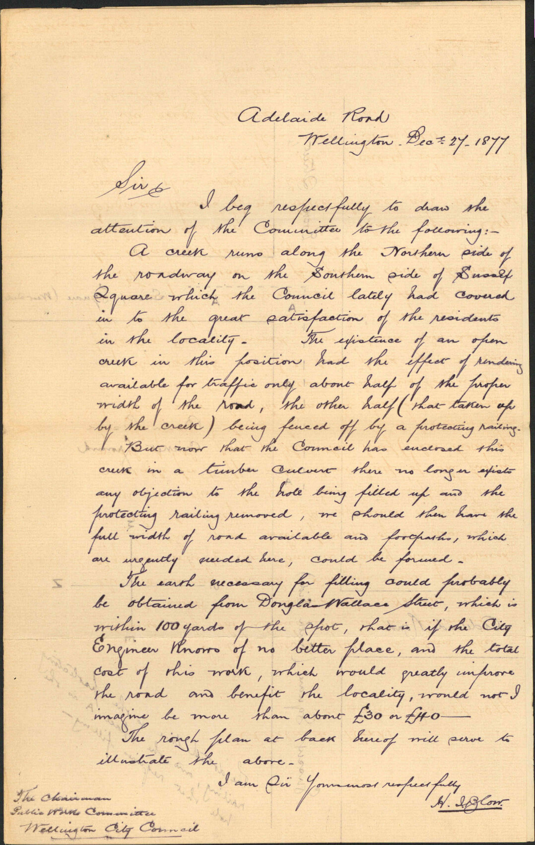 Re filling in roadway, Sussex Square - H S Glow