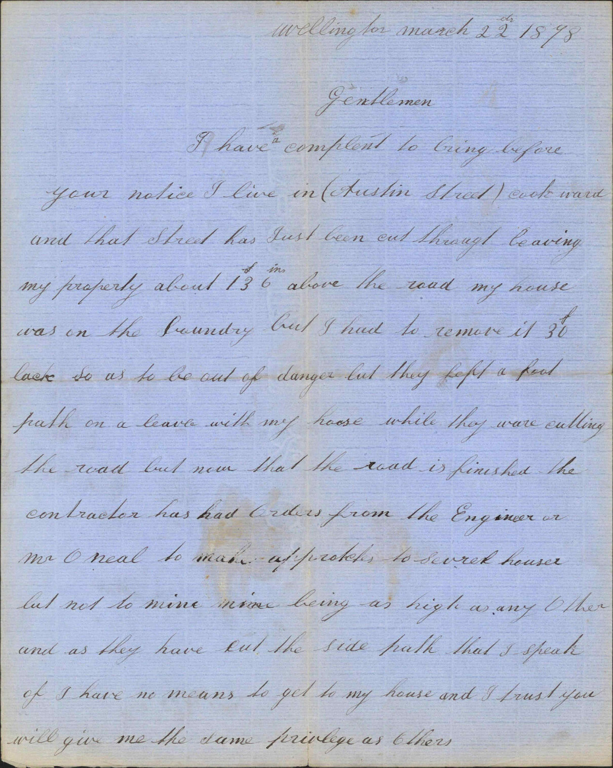 Re formation of Austin Street - James Fraser