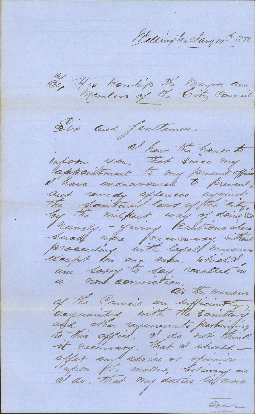 Re report of Inspector of Nuisances - M Monaghan