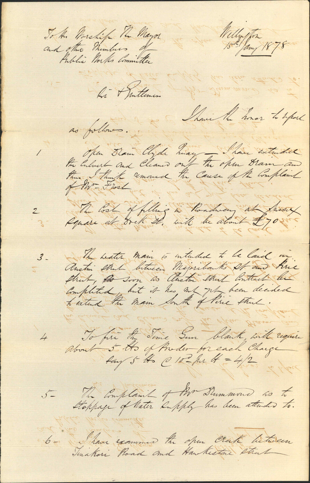 Re report to Council - City Engineer