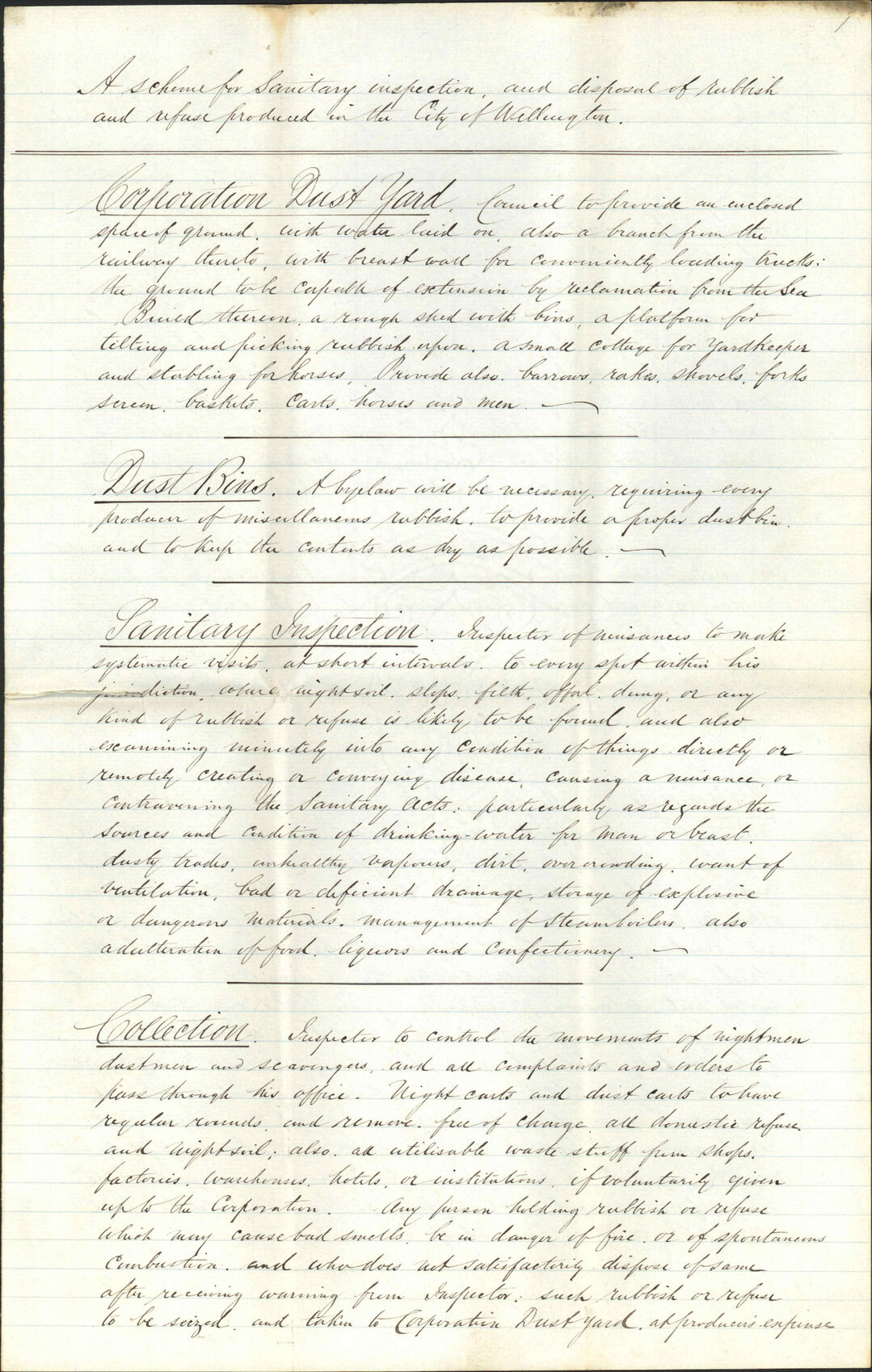 Re scheme for disposal of rubbish etc - John Wilson