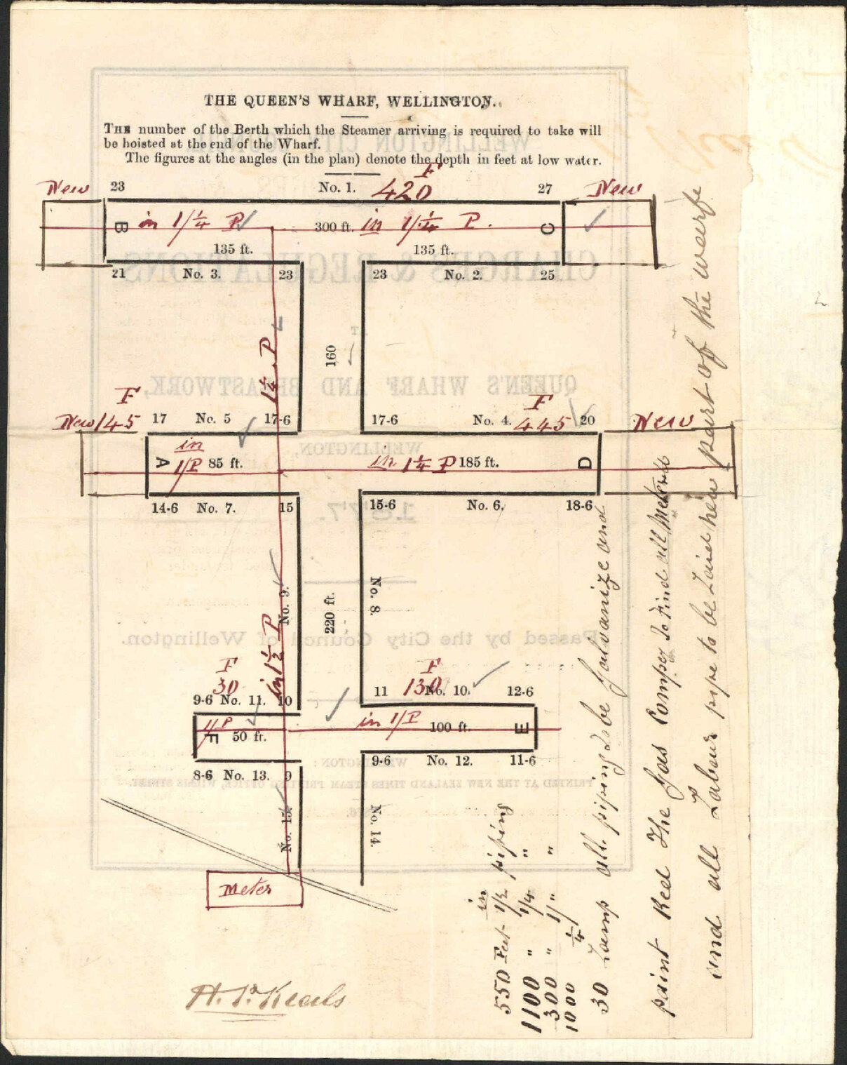 Re cost of gas piping to wharf - City Engineer