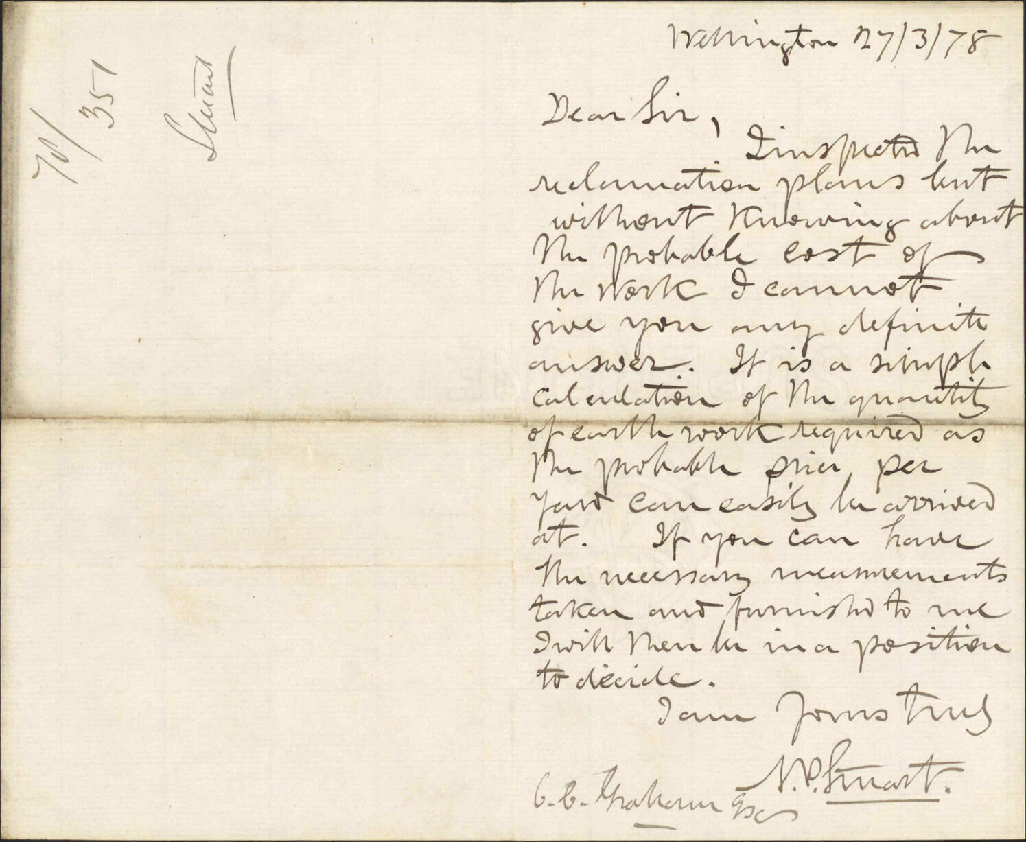 Re reclamation works - Mr Stuart