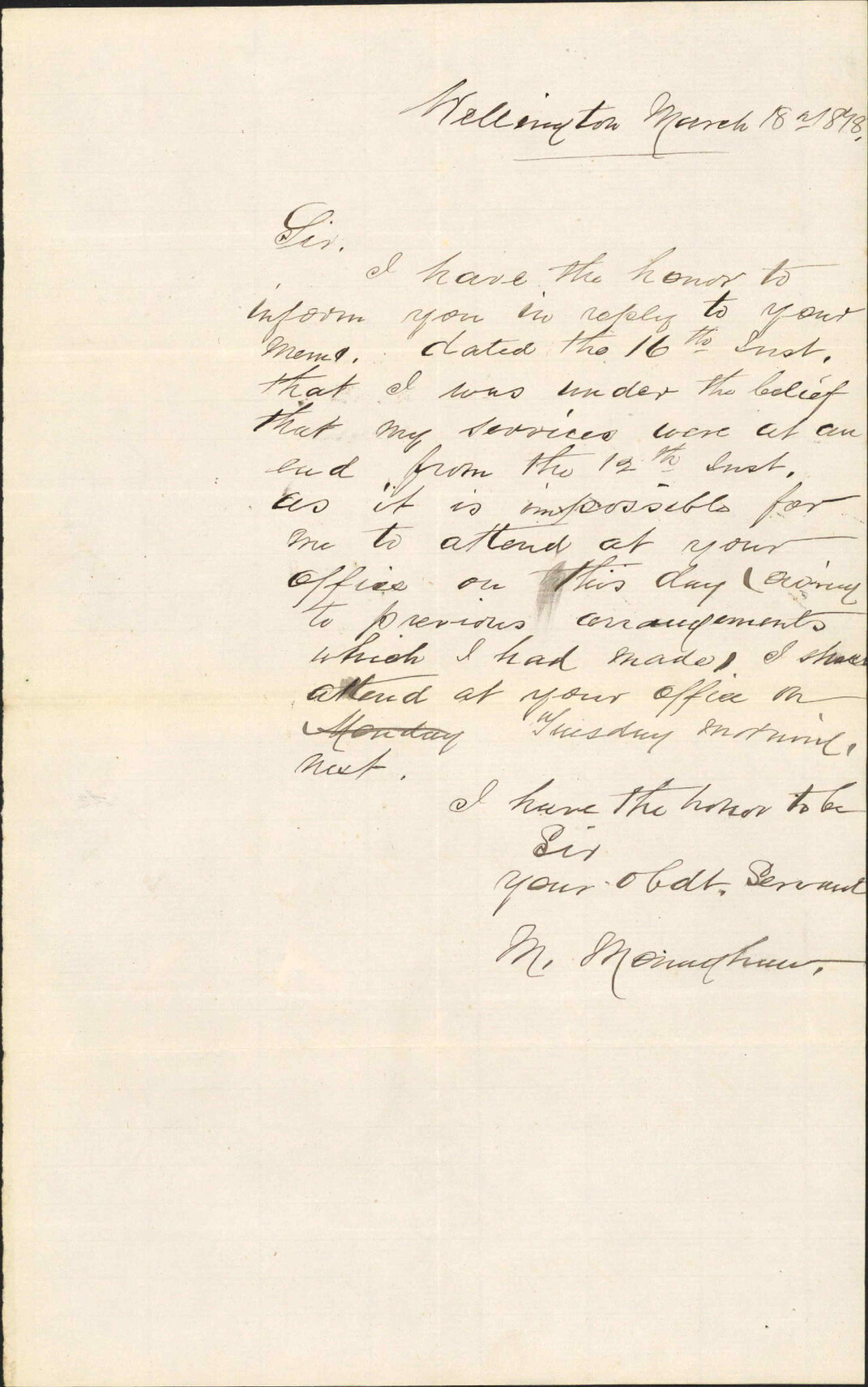 Re working for Corporation - M Monaghan