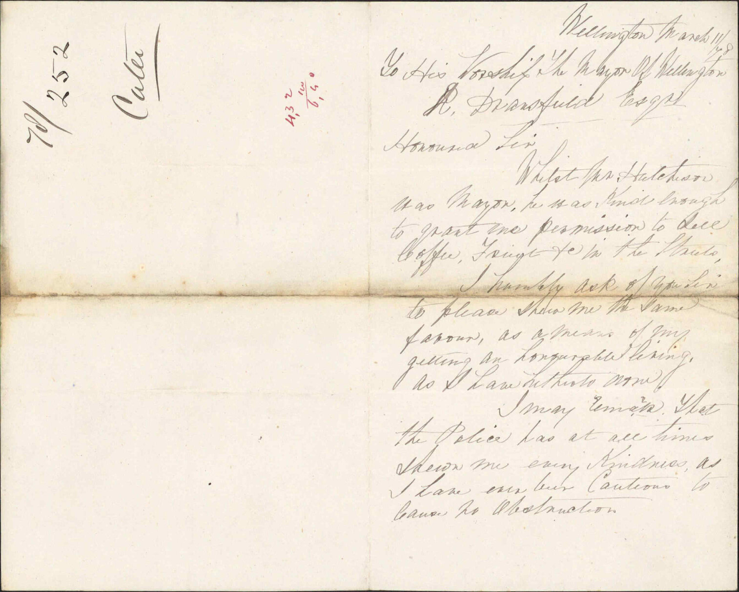 Re selling coffee etc on stand at wharf