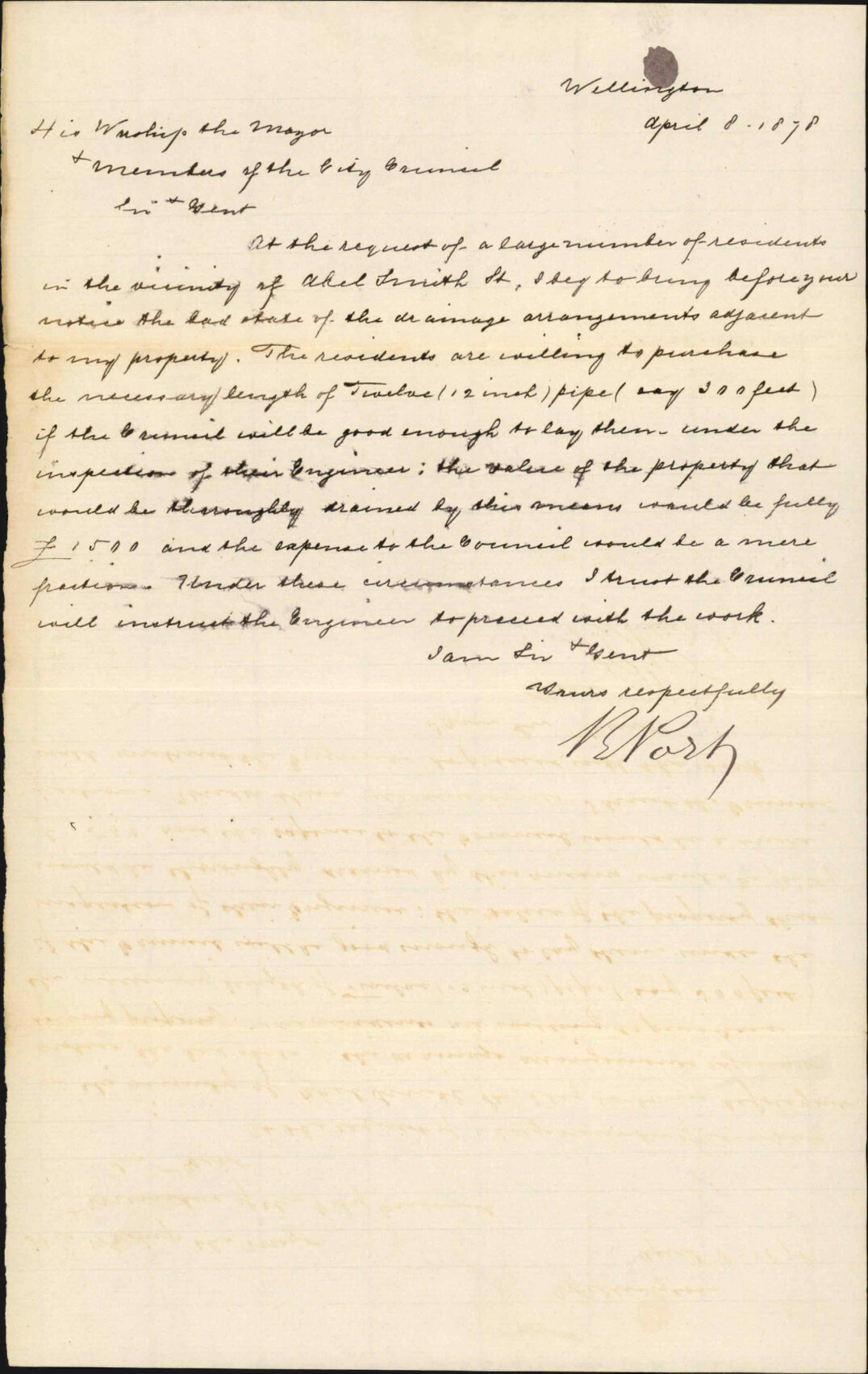 Re drainage, Abel Smith area - V E Posh