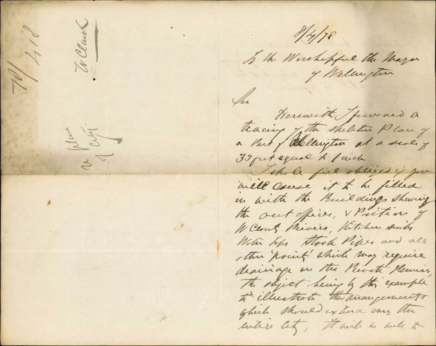 Re plan of city, to be added bits that require drainage - W Clark