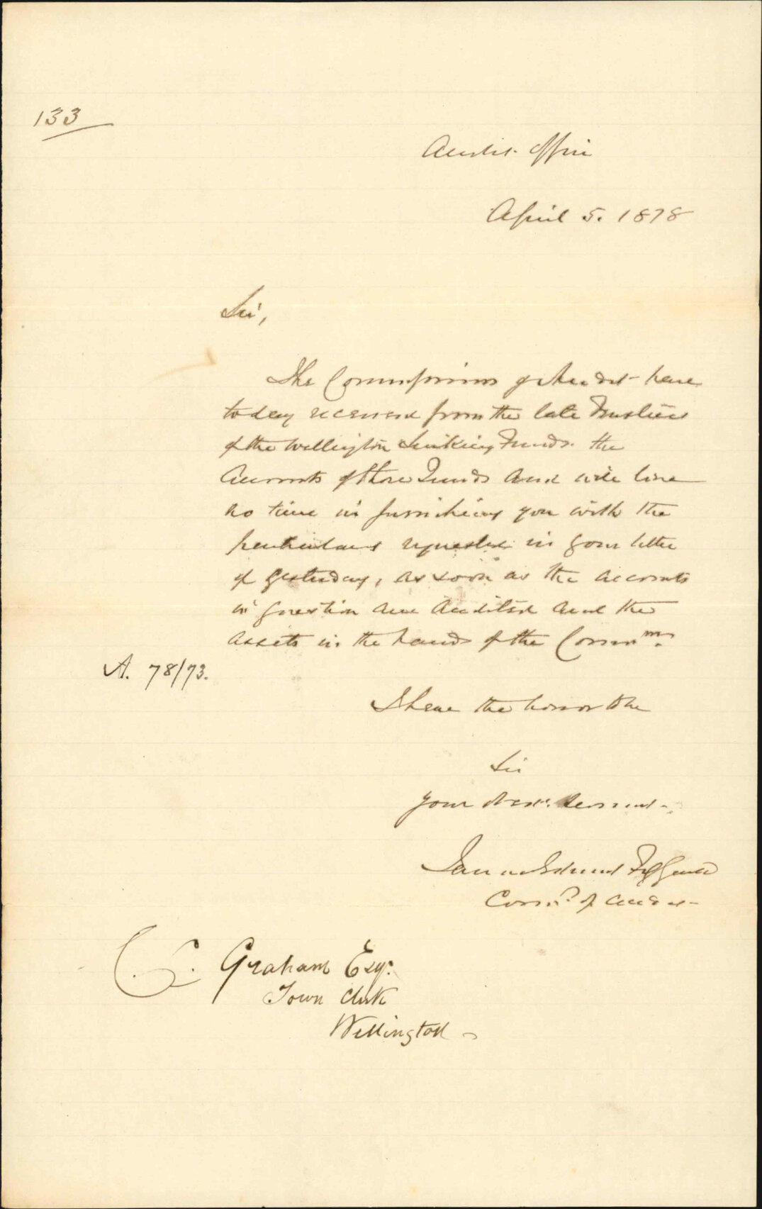 Re Wellington Sinking Funds - Audit Office