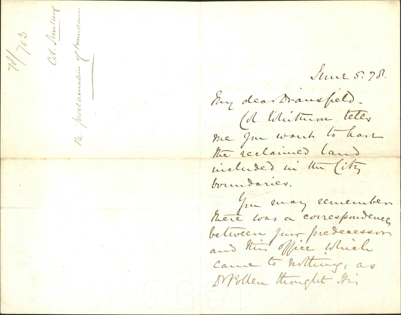 Re proclamation of boundaries (reclaimed land) - Colonial Secretary's Office