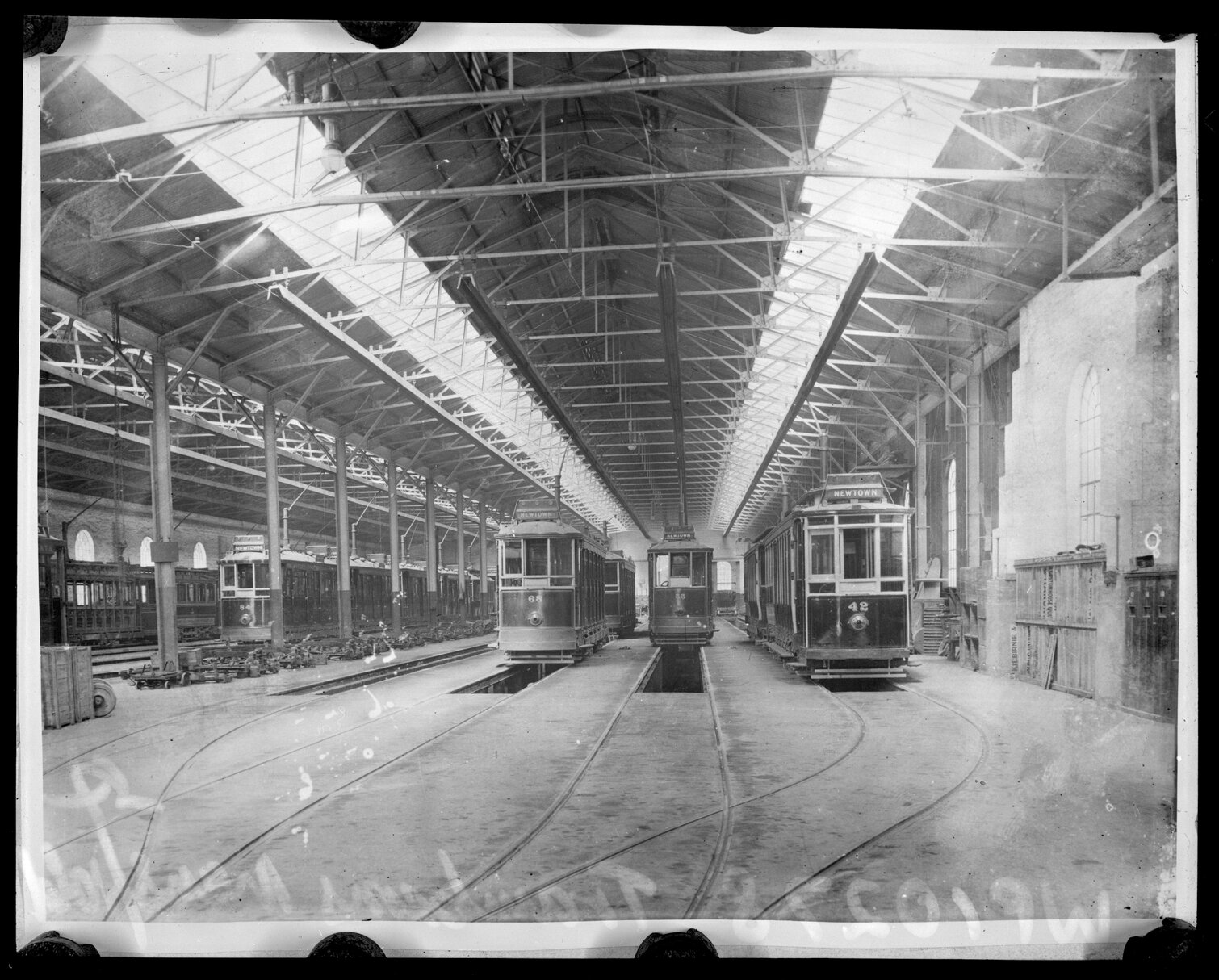 Interior of Newtown Tram Barns, Mansfield Street